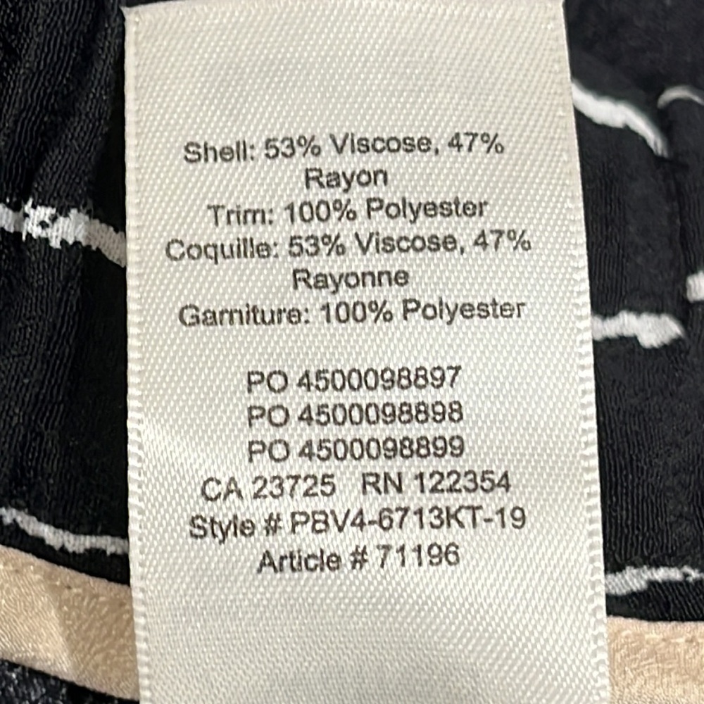 Wilfred Aritzia Faun Stripe Wide Leg Pant Tie Back Pull On Black/ White M - Picture 13 of 13